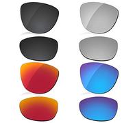 LenzReborn Sostituzione Lente Polarizzata per Occhiali Da Sole Oakley Frogskins OO9013 - Più opzioni, nero scuro + grigio argento + rosso fuoco + blu ghiaccio, Taglia unica