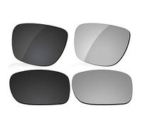 LenzReborn Sostituzione Lente Polarizzata per Occhiali Da Sole Oakley Holbrook Metal OO4123 - Più opzioni, nero scuro + grigio argento, Taglia unica