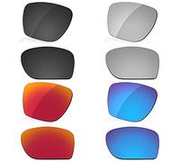 LenzReborn Sostituzione Lente Polarizzata Per Occhiali Da Sole Oakley Sylas OO9448 - Più opzioni, nero scuro + grigio argento + rosso fuoco + blu ghiaccio, Taglia unica