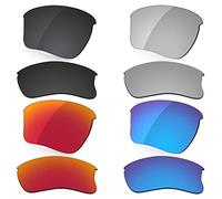 LenzReborn Sostituzione lenti polarizzate per occhiali da sole Oakley Half Jacket 2.0 XL OO9154 - nero scuro+grigio argento+rosso fuoco+blu ghiaccio, nero scuro + grigio argento + rosso fuoco + blu