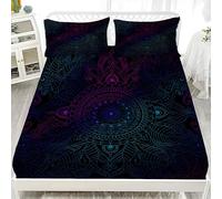 Lenzuola Acchiappasogni Lenzuolo Piume Coprimaterasso Microfibra Morbido 3D Stampe Lenzuolo con Angoli Matrimoniale 140x200x30 cm e 2 Federe 50x80 cm