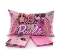 Lenzuola Barbie Completo Letto Singolo Set 3 pezzi puro cotone 100%