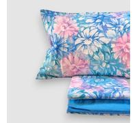 Lenzuola completo in cotone Bassetti Marigold floreale B1 bluette