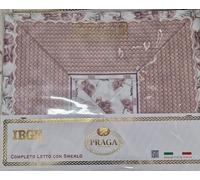 Lenzuola Completo Irge Praga In 100% Cotone Letto Matrimoniale Con Smerlo