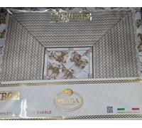 Lenzuola Completo Irge Praga In 100% Cotone Letto Matrimoniale Con Smerlo