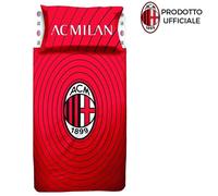 Lenzuola completo letto Milan singolo rosso 1 piazza in cotone Ufficiale