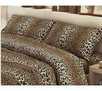 LENZUOLA COMPLETO MATRIMONIALE LEOPARDATO COTONE 100%
