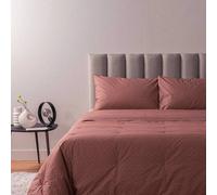 Lenzuola completo Zucchi matrimoniale in percalle Stow bordeaux