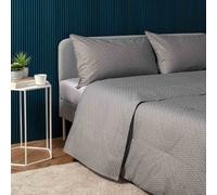 Lenzuola completo Zucchi matrimoniale in percalle Stow grigio