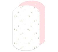 Lenzuola con angoli Lovely Hippo Cododo compatibili con Next2Me Kinderkraft 100% cotone per neonati, ragazzi e ragazze (fiori rosa, 60 x 80 cm)