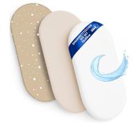 Lenzuola con angoli per passeggino Set di 3: 33x72 cm - 2 lenzuola + 1 coprimaterasso impermeabile - Accessori per lettino per culla co-sleeping carrozzina 33 x 72