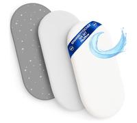 Lenzuola con angoli per passeggino Set di 3: 35x75 cm - 2 lenzuola + 1 coprimaterasso impermeabile - Accessori per lettino per culla co-sleeping carrozzina 35 x 75