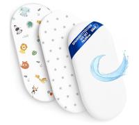 Lenzuola con angoli per passeggino Set di 3: 35x75 cm - 2 lenzuola + 1 coprimaterasso impermeabile - Accessori per lettino per culla co-sleeping carrozzina 35 x 73