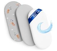 Lenzuola con angoli per passeggino Set di 3: 36x78 cm - 2 lenzuola + 1 coprimaterasso impermeabile - Accessori per lettino per culla co-sleeping carrozzina 36 x 78