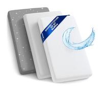 Lenzuola con angoli per passeggino Set di 3: 50x83 cm - 2 lenzuola + 1 coprimaterasso impermeabile - Accessori per lettino per culla co-sleeping carrozzina 50 x 83