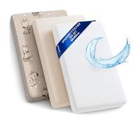 Lenzuola con angoli per passeggino Set di 3: 50x83 cm - 2 lenzuola + 1 coprimaterasso impermeabile - Accessori per lettino per culla co-sleeping carrozzina 50 x 83