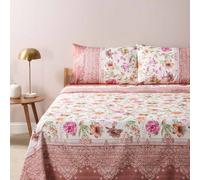 Lenzuola-copriletto Bassetti Casablanca P1 matrimoniale in cotone a fiori