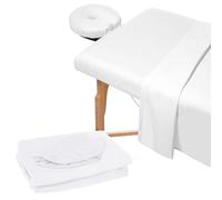 Lenzuola da Massaggio Set,Set di 3 Lenzuola per Lettino da Massaggio in Microfibra di Alta Qualità,Include Lenzuolo Piatto,Lenzuolo con Angoli e Copertina per il Viso