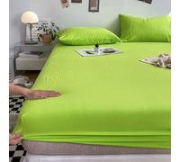 Lenzuola Deep Pocket - Lenzuolo Singolo con Angoli - 90x200 Cm - Profondo 25 Cm - Letto in bambù Tinta Unita, Green, Super King (180x220cm)