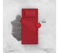 LENZUOLA DEMONA SPEDIZIONE Gratuita Set Completi 100% Cotone Singolo Tinta Unita Vari Colori Sottosopra + Federa Offerta (Rosso)