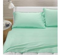Lenzuola di flanella Caleffi in cotone tinta unita Verde Chiaro