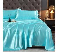 Lenzuola di Raso di Seta 170x230cm/230x250cm Biancheria da Letto Liscia Setosa Copriletti Morbidi di Lusso per Albergo Casa Estate Raffreddamento Biancheria da Letto Bianca-L,3pcs 230x250cm