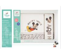 Lenzuola Disney Completo Culla Lettino Neonato Mickey Mouse Topolino 100% Cotone