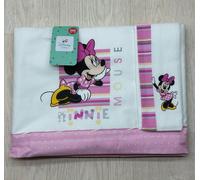 Lenzuola Disney Completo Culla Lettino Neonato Minnie 100% Cotone