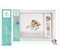 Lenzuola Disney Completo Culla Lettino Neonato Minnie 100% Cotone