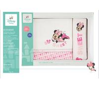 Lenzuola Disney Completo Culla Lettino Neonato Minnie 100% Cotone