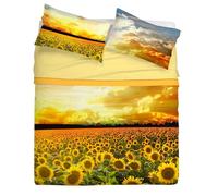Lenzuola Effetto Copriletto Gabel Sunflowers singolo 100% cotone