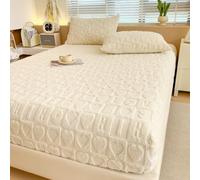 Lenzuola Elastiche, Lenzuola in Flanella E Velluto per Letto King Size, Copriletto Invernale Super Morbido E Caldo, Fodera Protettiva per Lenzuolo Soffice per Tutti I Letti(Beige,70.87*78.74in)