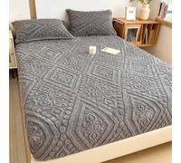 Lenzuola Elastiche, Lenzuola in Flanella E Velluto per Letto King Size, Copriletto Invernale Super Morbido E Caldo, Fodera Protettiva per Lenzuolo Soffice per Tutti I Letti(Dark Gray,70.87*78.74in)