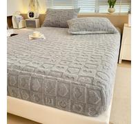 Lenzuola Elastiche, Lenzuola in Flanella E Velluto per Letto King Size, Copriletto Invernale Super Morbido E Caldo, Fodera Protettiva per Lenzuolo Soffice per Tutti I Letti(Light Gray,70.87*78.74in)