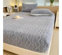 Lenzuola Elastiche, Lenzuola in Flanella E Velluto per Letto King Size, Copriletto Invernale Super Morbido E Caldo, Fodera Protettiva per Lenzuolo Soffice per Tutti I Letti(Light Gray,35.63*78.74in)