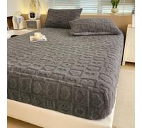 Lenzuola Elastiche, Lenzuola in Flanella E Velluto per Letto King Size, Copriletto Invernale Super Morbido E Caldo, Fodera Protettiva per Lenzuolo Soffice per Tutti I Letti(Dark Gray,78.74*86.61in)