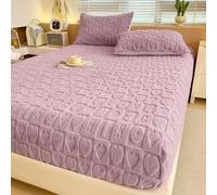 Lenzuola Elastiche, Lenzuola in Flanella E Velluto per Letto King Size, Copriletto Invernale Super Morbido E Caldo, Fodera Protettiva per Lenzuolo Soffice per Tutti I Letti(Purple,78.74*86.61in)