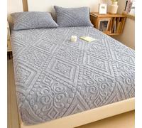 Lenzuola Elastiche, Lenzuola in Flanella E Velluto per Letto King Size, Copriletto Invernale Super Morbido E Caldo, Fodera Protettiva per Lenzuolo Soffice per Tutti I Letti(Light Gray,35.63*78.74in)