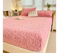 Lenzuola Elastiche, Lenzuola in Flanella E Velluto per Letto King Size, Copriletto Invernale Super Morbido E Caldo, Fodera Protettiva per Lenzuolo Soffice per Tutti I Letti(Pink,78.74*86.61in)