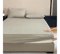 Lenzuola elastiche Lenzuolo con angoli rinfrescanti Lenzuola inferiori antiscivolo adatte a materassi profondi 12"/30 cm, morbide come la seta e traspiranti(Light gray,California King)