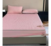 Lenzuola elastiche Lenzuolo con angoli rinfrescanti Lenzuola inferiori antiscivolo adatte a materassi profondi 12"/30 cm, morbide come la seta e traspiranti(Pink,200 * 220cm)