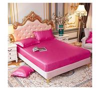 Lenzuola estive in seta Ice Silk, Completo Lenzuola in Raso di Seta Ghiaccio Multicolor Taglie Multiple 2-3 pz(Mei Gui Hong,US Twin Size 2 pcs)