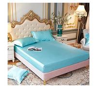 Lenzuola estive in seta Ice Silk, Completo Lenzuola in Raso di Seta Ghiaccio Multicolor Taglie Multiple 2-3 pz(Tian Zhi Lan,180x200cm 3 pcs set)