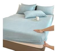 Lenzuola Flanella Lenzuolo con angoli elasticizzato caldo e spesso, coprimaterasso invernale in flanella regolabile, biancheria da letto in velluto, misure 90/160/180/200 Lenzuola Letto(Blue,120x200x2