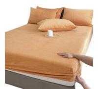 Lenzuola Flanella Lenzuolo con angoli elasticizzato caldo e spesso, coprimaterasso invernale in flanella regolabile, biancheria da letto in velluto, misure 90/160/180/200 Lenzuola Letto(Orange,200x200