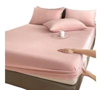 Lenzuola Flanella Lenzuolo con angoli elasticizzato caldo e spesso, coprimaterasso invernale in flanella regolabile, biancheria da letto in velluto, misure 90/160/180/200 Lenzuola Letto(Pink,120x200x2