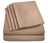 Lenzuola full size - 6 pezzi 1500 Supreme Collection Fine spazzolato microfibra profonda tasca intera set biancheria da letto - 2 federe extra, ottimo rapporto qualità prezzo, pieno, tortora