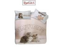 Lenzuola Happidea Lenzuola Copriletto Matrimoniale Digitale Happiness Gatti New