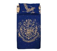 LENZUOLA HARRY POTTER LETTO SINGOLO 1 PIAZZA HOGWARTS BLU 3 PEZZI