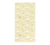 Lenzuola in cotone per culla per bambini, morbide e comode, graziose anatroccolo, prateria, a righe gialle, per cameretta dei bambini, 1 confezione de Algodon para cuna 39 x 27